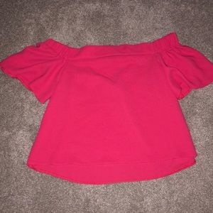 NWOT Top shop hot pink off the shoulder blouse